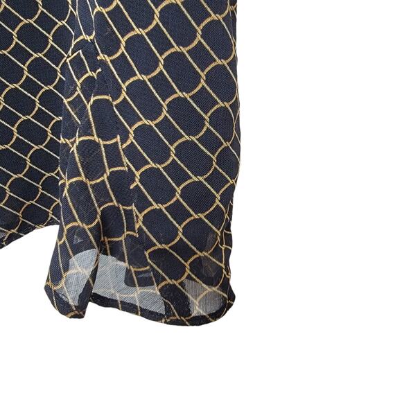 4/$25 -Harold's A-line 100% Rayon Chiffon Black Gold Fit & Flare Skirt Size M - Picture 4 of 8